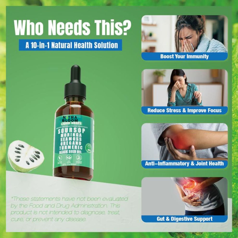 NutraBloom Pure Soursop 10 in 1 Liquid Drops Extract